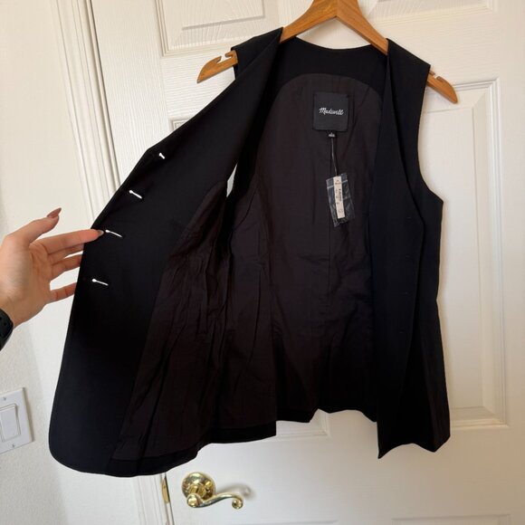 Madewell Cutaway Long Vest - NWT (4, Black) - Picture 9 of 12